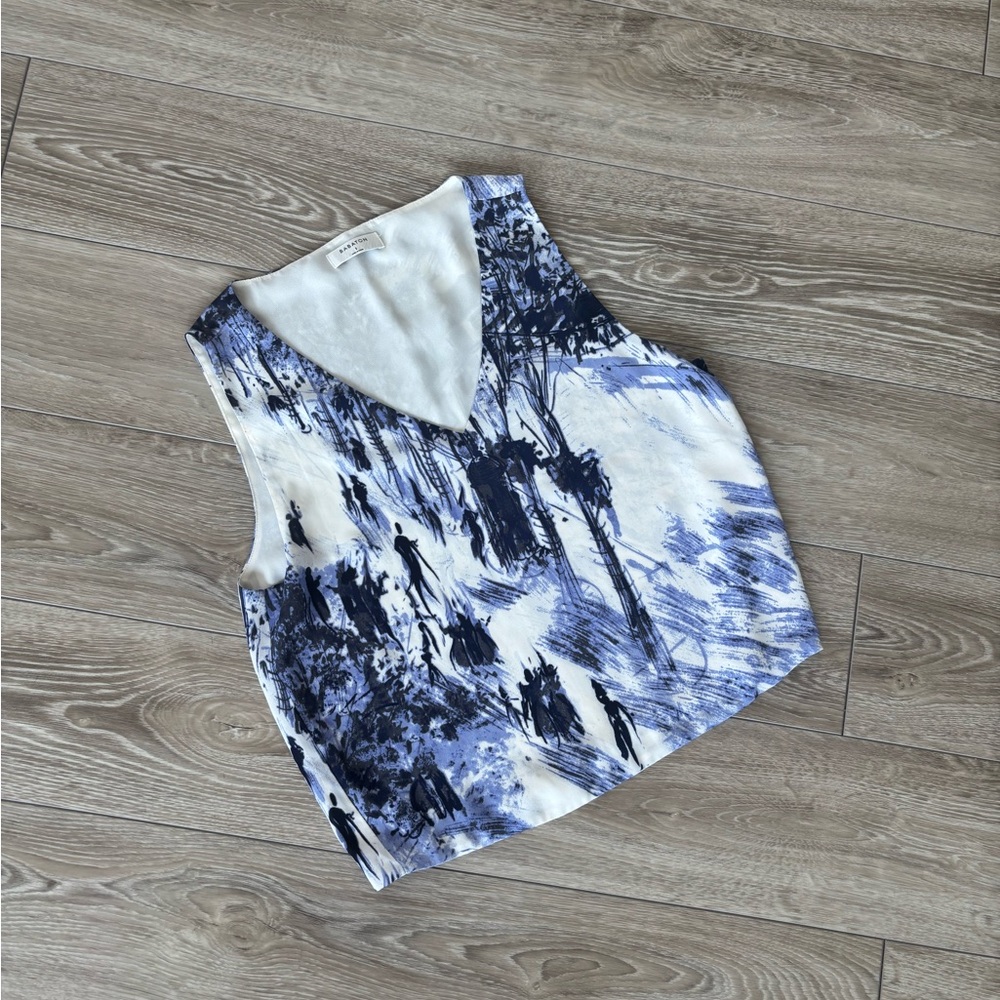 Babaton Blue and White Murphy Blouse
